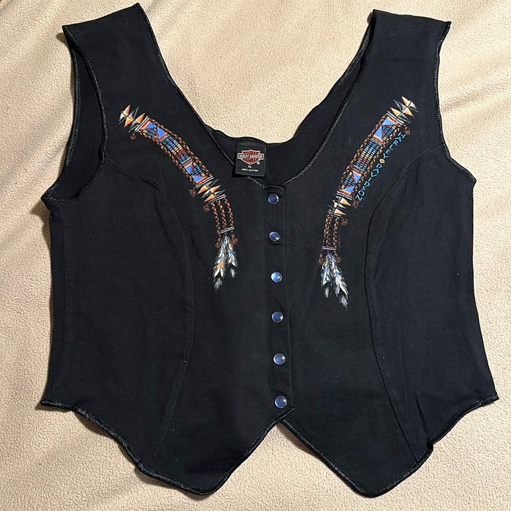 HARLEY DAVIDSON.   XL. 100% Cotton. super cute. Excellent   Snap Front  GIFT